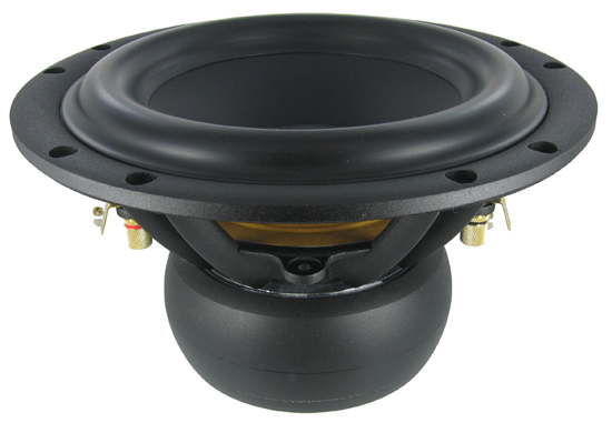 ScanSpeak 23W/4557T-02, 9" Aluminum Cone Subwoofer, Black Cone